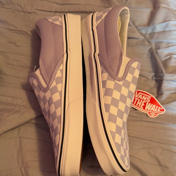 Vans women’s Lavender Checkered Slip-On Sneakers - Picture 2 of 4